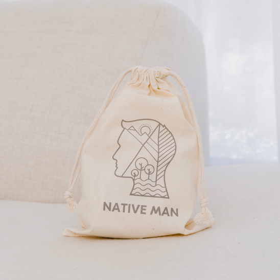 Native Man Medium Canvas Gift Bag